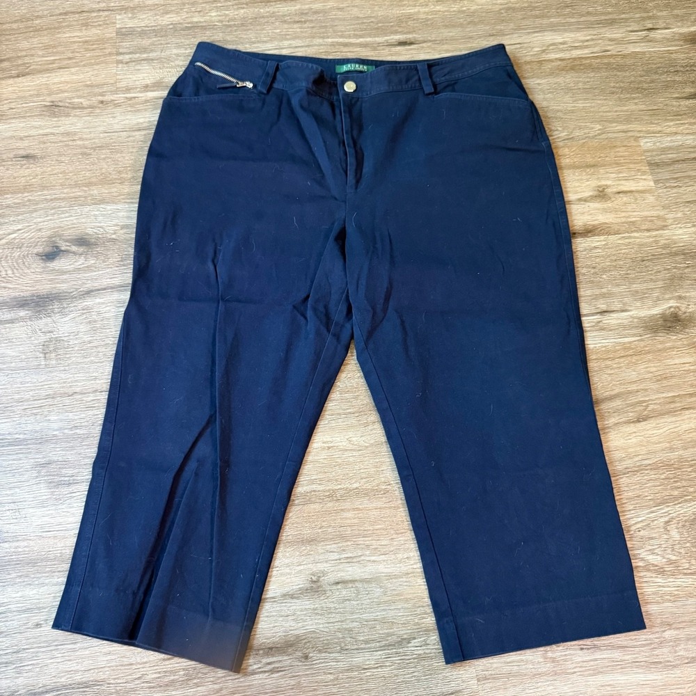 Lauren Ralph Lauren Cropped Chinos Straight Leg LRL | Navy Blue | Womens Size 16